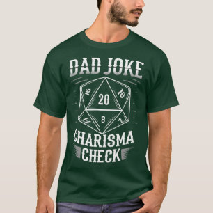 おもしろいパパジョークカリスマチェックD20 RPGダンジョン Tシャツ