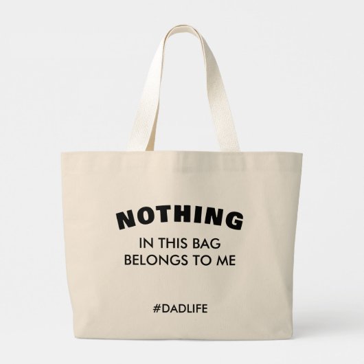 おもしろいパパスローガンダライフはっきりしたタイポグラフィパパギフト ラージトートバッグ (裏面)