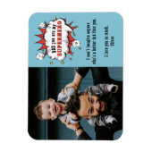 おもしろいパパスーパーヒーロー漫画の音声バブル マグネット (縦)