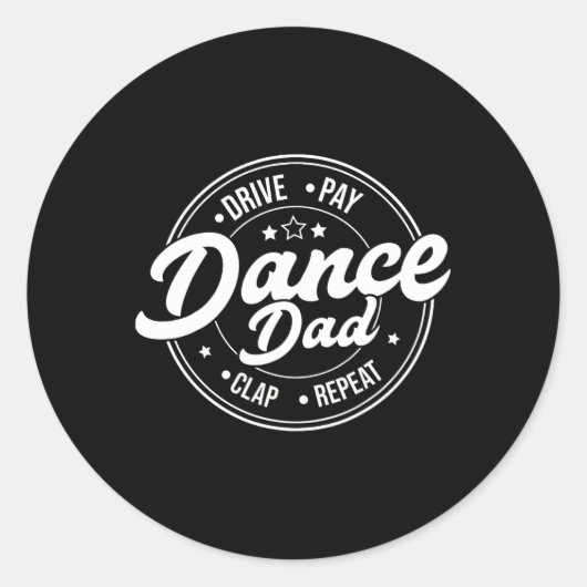 おもしろいパパダンスレトロ誇りを持った踊り父 ラウンドシール (正面)