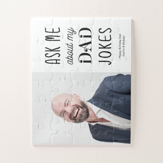 おもしろいパパフォトファーザー引用文タイポグラフィ ジグソーパズル (縦)