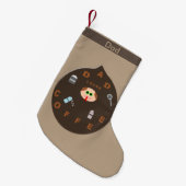 おもしろいパパモンスターラブコーヒーカスタムストッキング スモールクリスマスストッキング (正面 (吊り時))