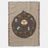 おもしろいパパモンスターラブコーヒーブランケット スローブランケット (正面縦)