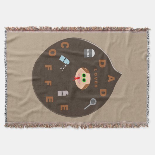 おもしろいパパモンスターラブコーヒーブランケット スローブランケット (正面)