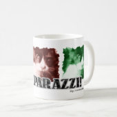 おもしろいパパラッチ猫の色なし コーヒーマグカップ (正面右)