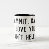 おもしろいパパ最高のパパー常に父の日愛 ツートーンマグカップ (中央)