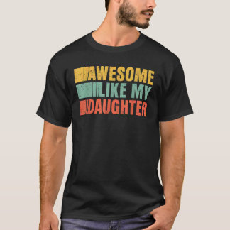 おもしろいパパ父の日素晴らし私の娘V Tシャツ