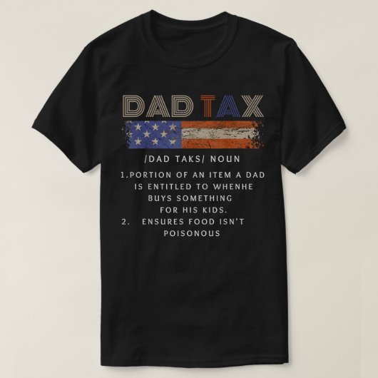 おもしろいパパ税定義おもしろいヴィンテージ男性パパ税 Tシャツ (デザイン正面)