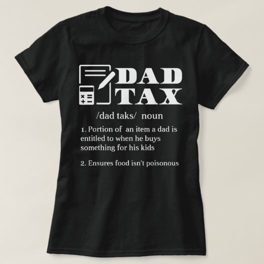 おもしろいパパ税定義アパレル Tシャツ (デザイン正面)