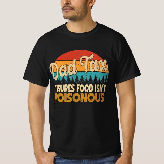 おもしろいパパ税金定義、カッコいいレトロパパ定義 Tシャツ (正面)