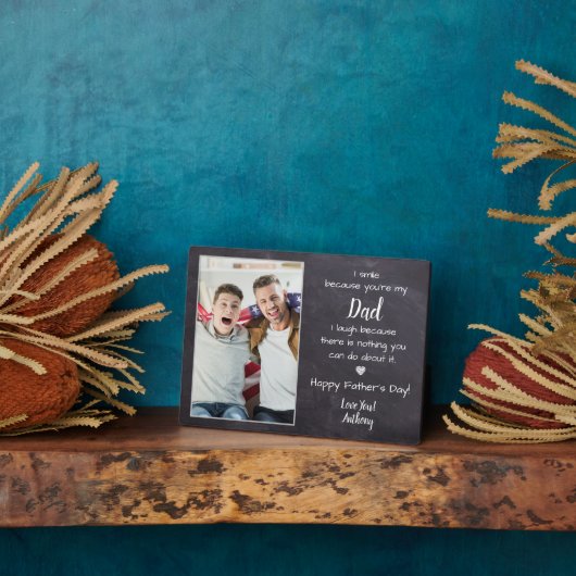 おもしろいパパ詩パーソナライズされた写真父の日 フォトプラーク (側面)