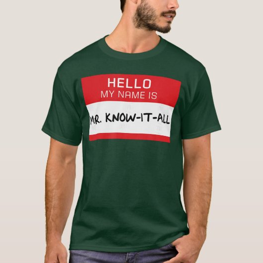 おもしろいパパ 夫 兄弟のデザイン Mr Know It All 男の子 Tシャツ (正面)