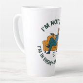 おもしろいパパTシャツのエ救ネルギー カフェラテマグ (左アングル)