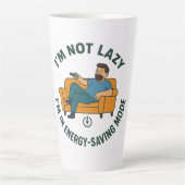 おもしろいパパTシャツのエ救ネルギー カフェラテマグ (正面)