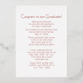 おもしろいパピースクールゴールドフォイル卒業発表 箔招待状 (裏面)