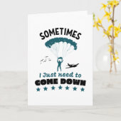 おもしろいパラシュート来ダウンスカイダイブ カード (黄色い花)