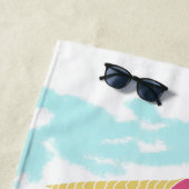 おもしろいパロットアイスクリームスケッチビーチ ビーチタオル (インサイチュ)