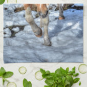 おもしろいパロ絵を描ミノ牧場の馬の動物の恋人の写真 キッチンタオル (折り畳み)