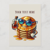 おもしろいパンケーキ好きの朝食 ポストカード (正面)