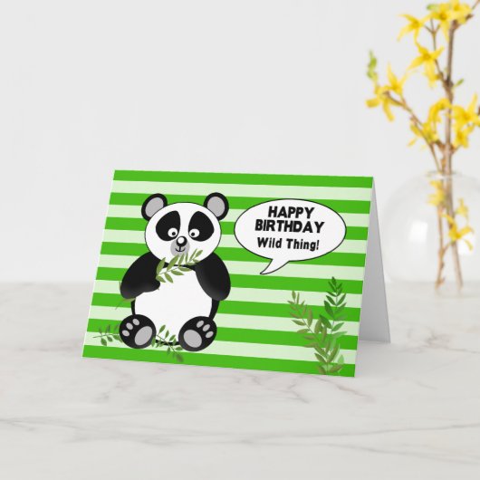 おもしろいパンダベア – 誕生日 – ユーモア カード (黄色い花)