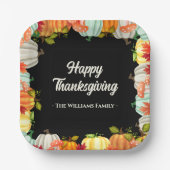 おもしろいパンプキンサンクスギビングディナー紙プレート ペーパープレート (正面)