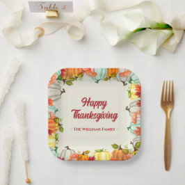 おもしろいパンプキンサンクスギビングディナー紙プレート ペーパープレート