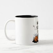 おもしろいパンプキンスハロウィーンスケルトンマグ | 不気味 ツートーンマグカップ (左)