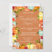 おもしろいパンプキンズサンクスギビングディナー招待状 招待状 (正面)