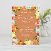 おもしろいパンプキンズサンクスギビングディナー招待状 招待状 (スタンド正面)