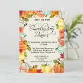おもしろいパンプキンズサンクスギビングディナー招待状 招待状 (スタンド正面)