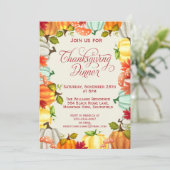 おもしろいパンプキンズサンクスギビングディナー招待状 招待状 (スタンド正面)