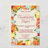 おもしろいパンプキンズサンクスギビングディナー招待状 招待状 (正面/裏面)