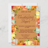 おもしろいパンプキンズサンクスギビングディナー招待状 招待状 (正面)