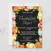 おもしろいパンプキンズサンクスギビングディナー招待状 招待状 (正面)