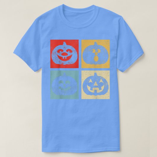 おもしろいパンプキンハロウィーンレトロヴィンテージ顔女性M Tシャツ (デザイン正面)
