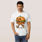 おもしろいパンプキンバーガー – ハロウィーン魔法おもしろい Tシャツ (正面フル)