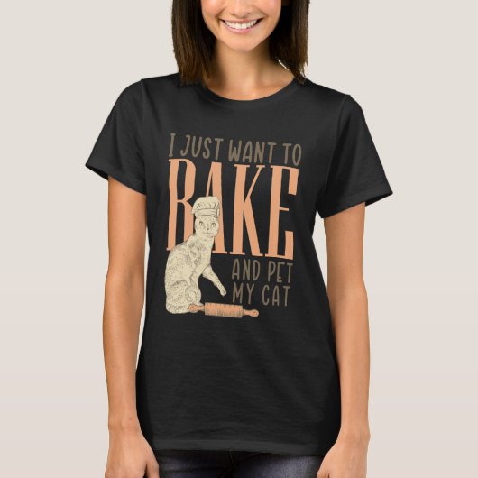 おもしろいパン作り猫ケーキパン職人パティシエブレア Tシャツ (正面)