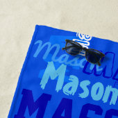 おもしろいパーソナライズされたとモノグラムのボーイズ ビーチタオル (インサイチュ)