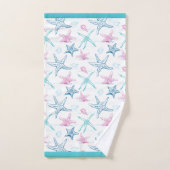 おもしろいパーソナライズされたと明るい海の宝物 バスタオルセット (ハンドタオル)