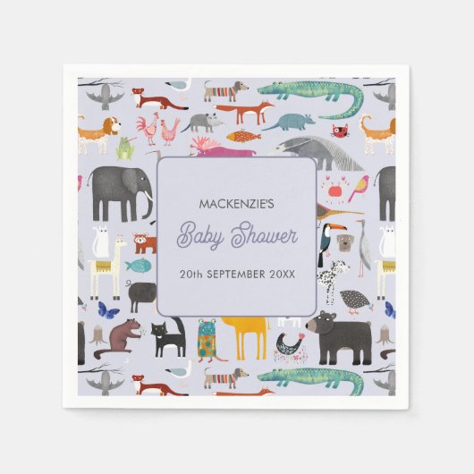 おもしろいパーソナライズされたの赤ちゃんシャワー スタンダードカクテルナプキン (正面)