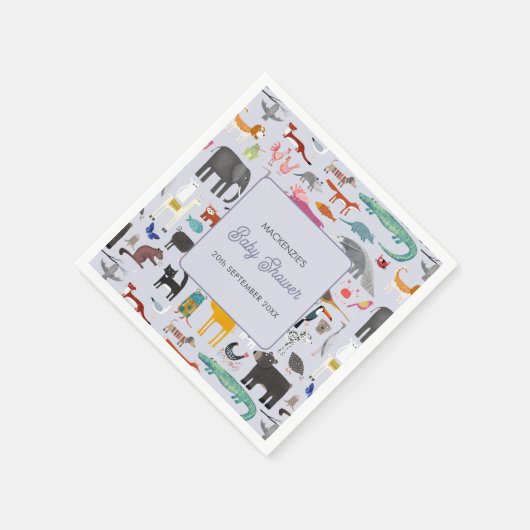 おもしろいパーソナライズされたの赤ちゃんシャワー スタンダードカクテルナプキン (角)