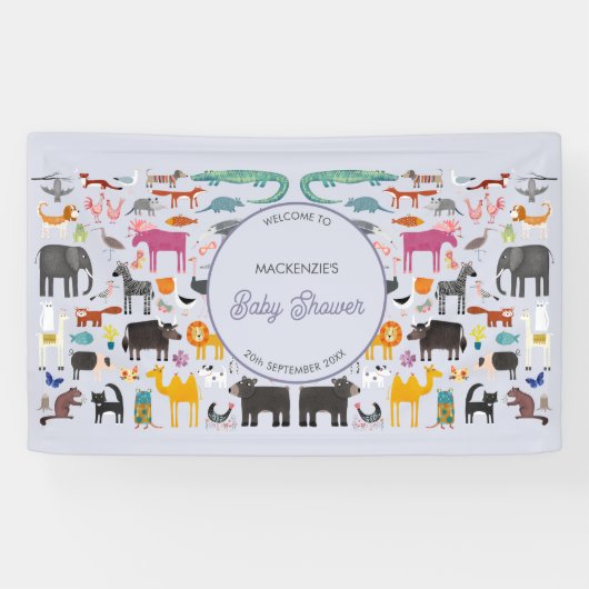 おもしろいパーソナライズされたの赤ちゃんシャワー 横断幕 (横)