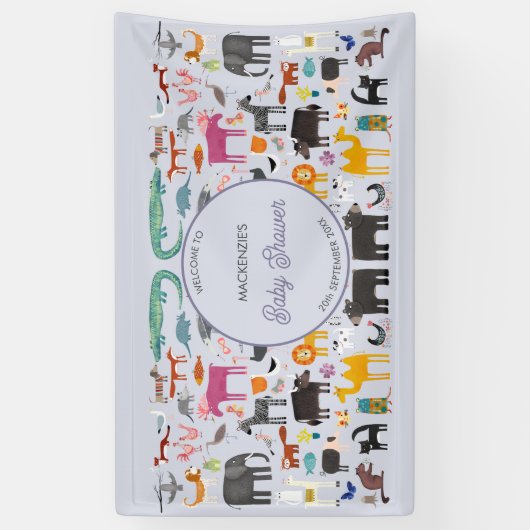 おもしろいパーソナライズされたの赤ちゃんシャワー 横断幕 (縦)