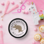 おもしろいパーソナライズされたアルマジロハッピーバースデー漫画 ペーパーボウル (パーティー)