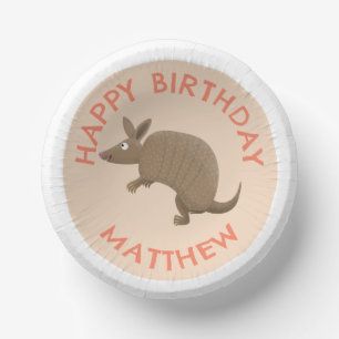 おもしろいパーソナライズされたアルマジロハッピーバースデー漫画 ペーパーボウル