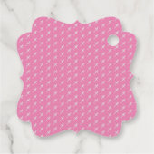 おもしろいパーソナライズされたエレガント飛行機、ピンク フェイバータグ (裏面)