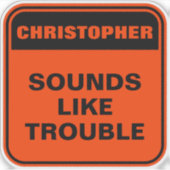 おもしろいパーソナライズされたオレンジは厄介だ シール (正面)