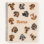 おもしろいパーソナライズされたカスタム犬の恋人ギフト ノートブック (正面)