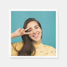 おもしろいパーソナライズされたカスタム顔写真 スタンダードカクテルナプキン