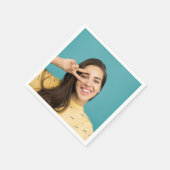 おもしろいパーソナライズされたカスタム顔写真 スタンダードカクテルナプキン (角)